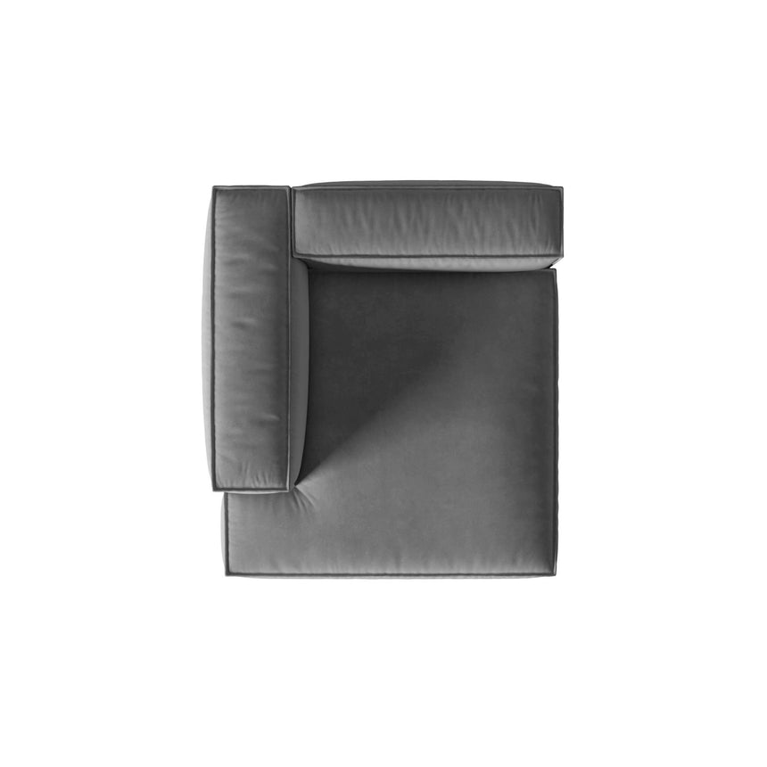 Nuria Modulares Sofa Sitzelement, Linke Seite, aus Samt in Grau (Paris Steel), 147x127 cm von Micadoni – Bild 5