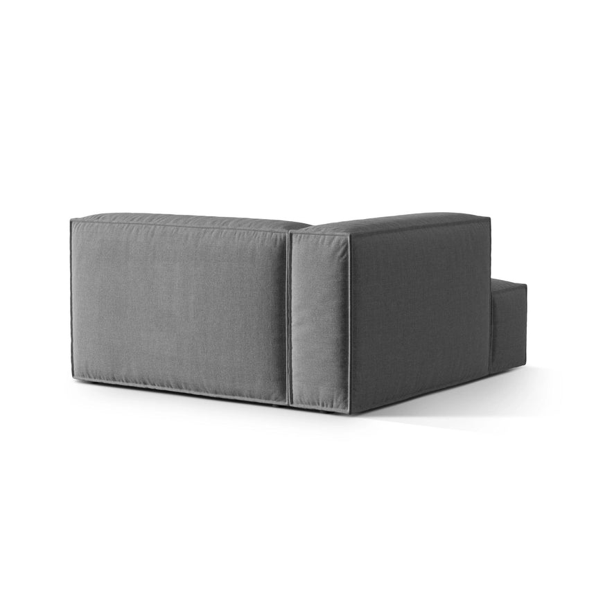 Nuria Modulares Sofa Sitzelement, Linke Seite, aus Samt in Grau (Paris Steel), 147x147 cm von Micadoni – Bild 4