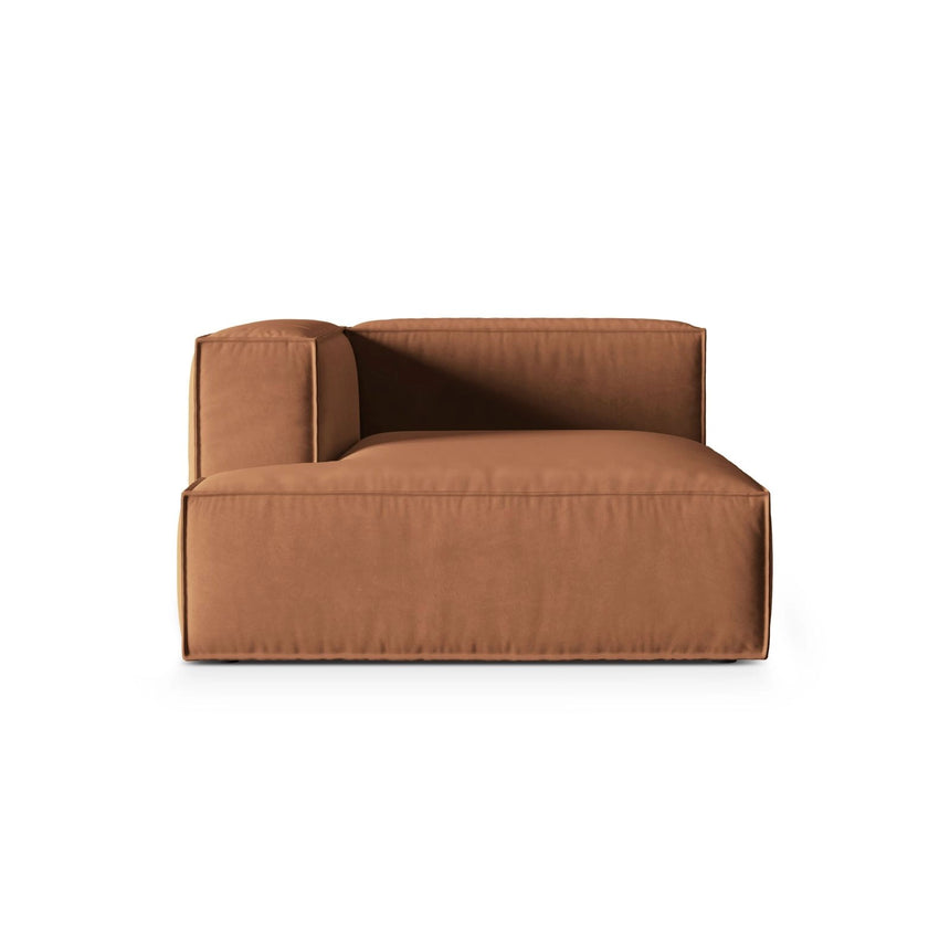 Nuria Modulares Sofa Sitzelement, Linke Seite, aus Samt in Honig (Paris Teja), 147x127 cm von Micadoni – Bild 1