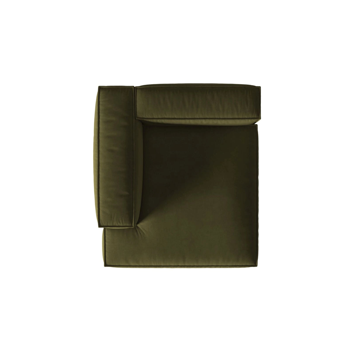 Nuria Modulares Sofa Sitzelement, Linke Seite, aus Samt in Moosgrün meliert (Paris Forest), 147x127 cm von Micadoni – Bild 5