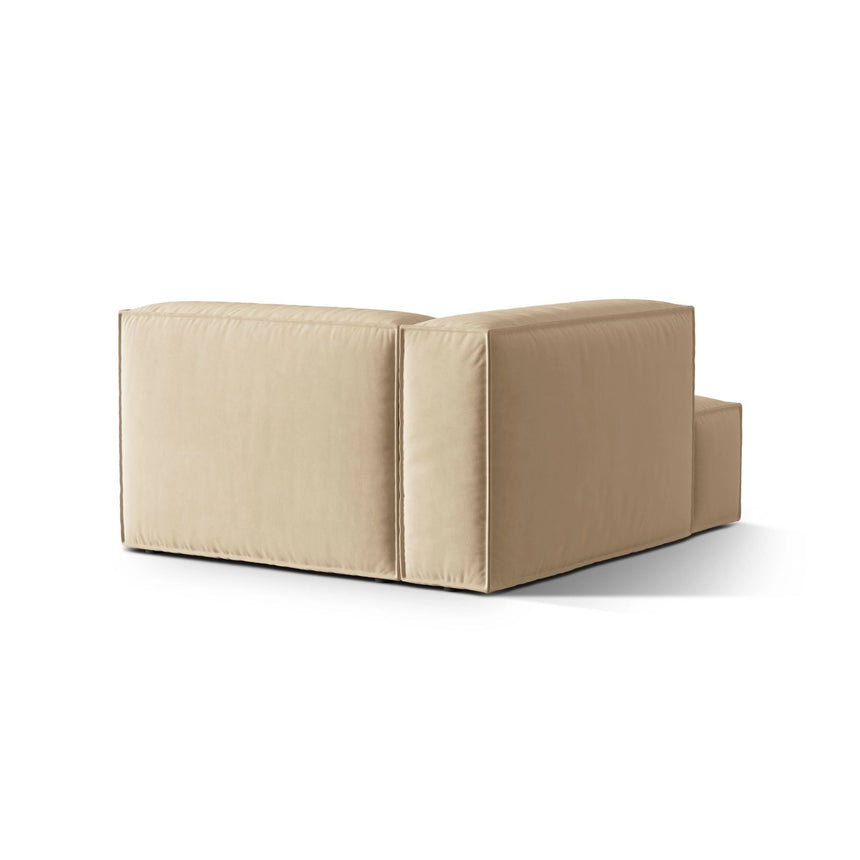 Nuria Modulares Sofa Sitzelement, Linke Seite, aus Samt in Nude (Paris Beige), 147x127 cm von Micadoni – Bild 4