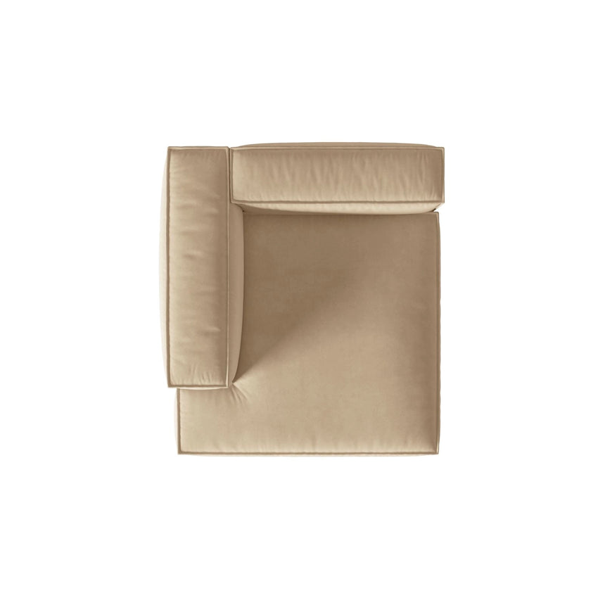 Nuria Modulares Sofa Sitzelement, Linke Seite, aus Samt in Nude (Paris Beige), 147x127 cm von Micadoni – Bild 5
