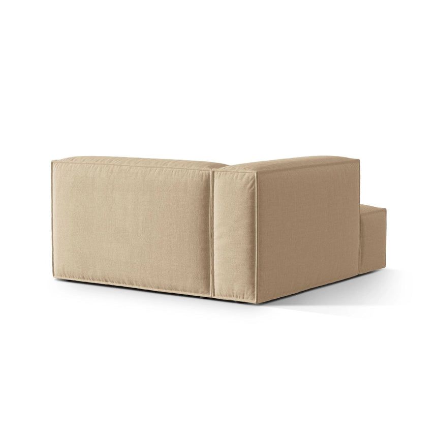 Nuria Modulares Sofa Sitzelement, Linke Seite, aus Samt in Nude (Paris Beige), 147x147 cm von Micadoni – Bild 4