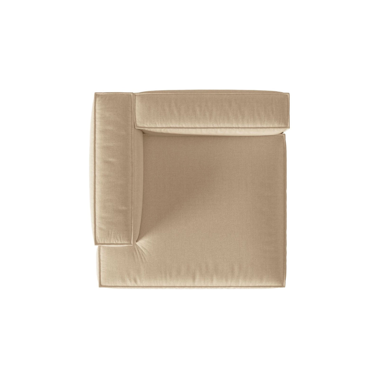 Nuria Modulares Sofa Sitzelement, Linke Seite, aus Samt in Nude (Paris Beige), 147x147 cm von Micadoni – Bild 5
