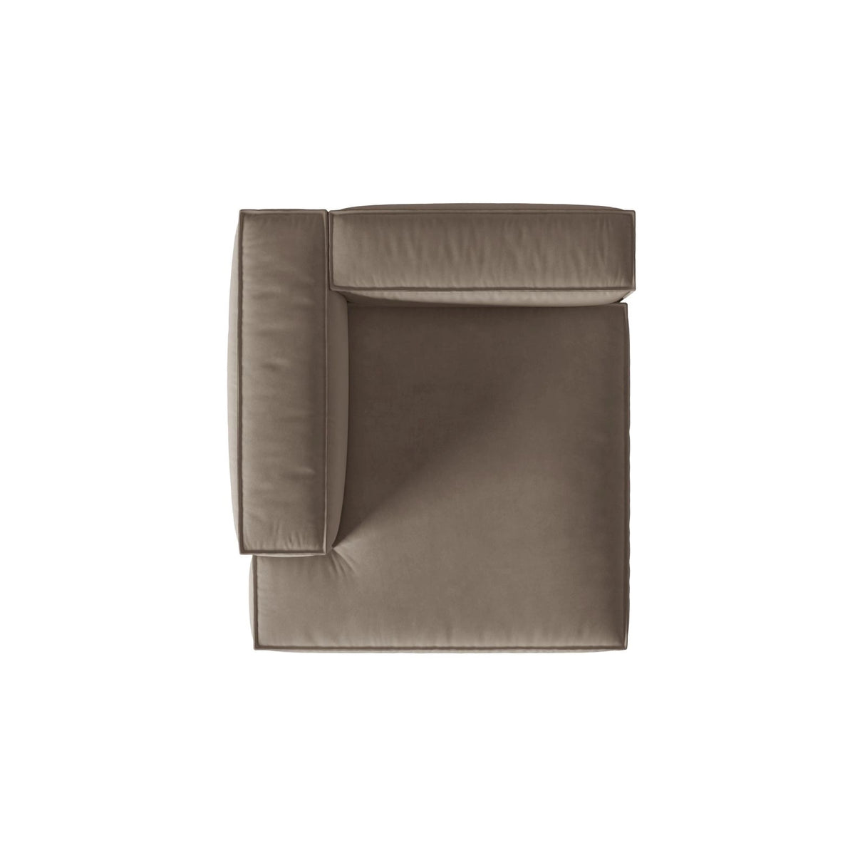 Nuria Modulares Sofa Sitzelement, Linke Seite, aus Samt in Warmes Grau (Paris Khaki), 147x127 cm von Micadoni – Bild 5