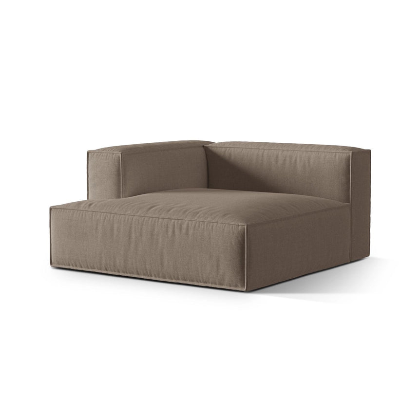 Nuria Modulares Sofa Sitzelement, Linke Seite, aus Samt in Warmes Grau (Paris Khaki), 147x147 cm von Micadoni – Bild 3