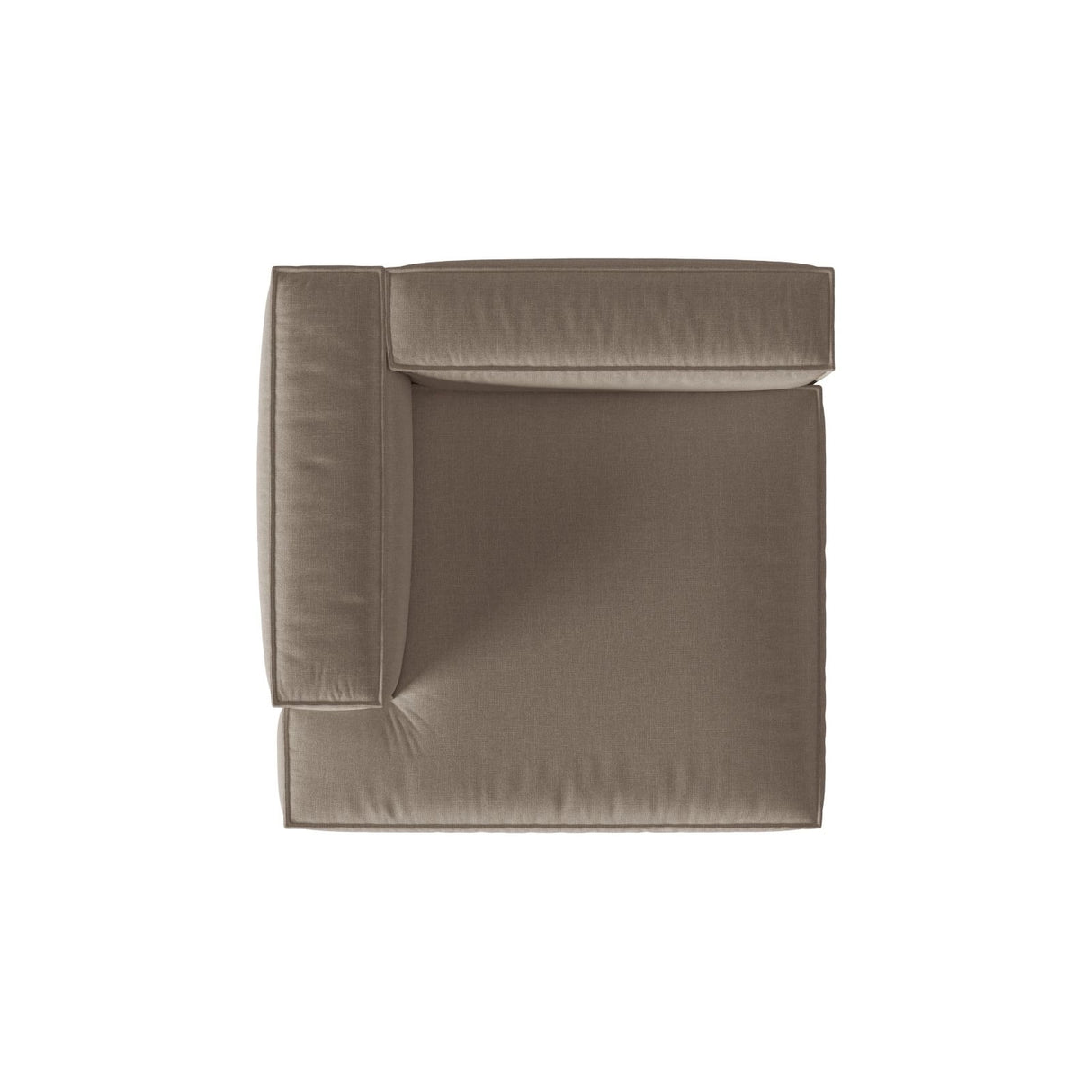Nuria Modulares Sofa Sitzelement, Linke Seite, aus Samt in Warmes Grau (Paris Khaki), 147x147 cm von Micadoni – Bild 5