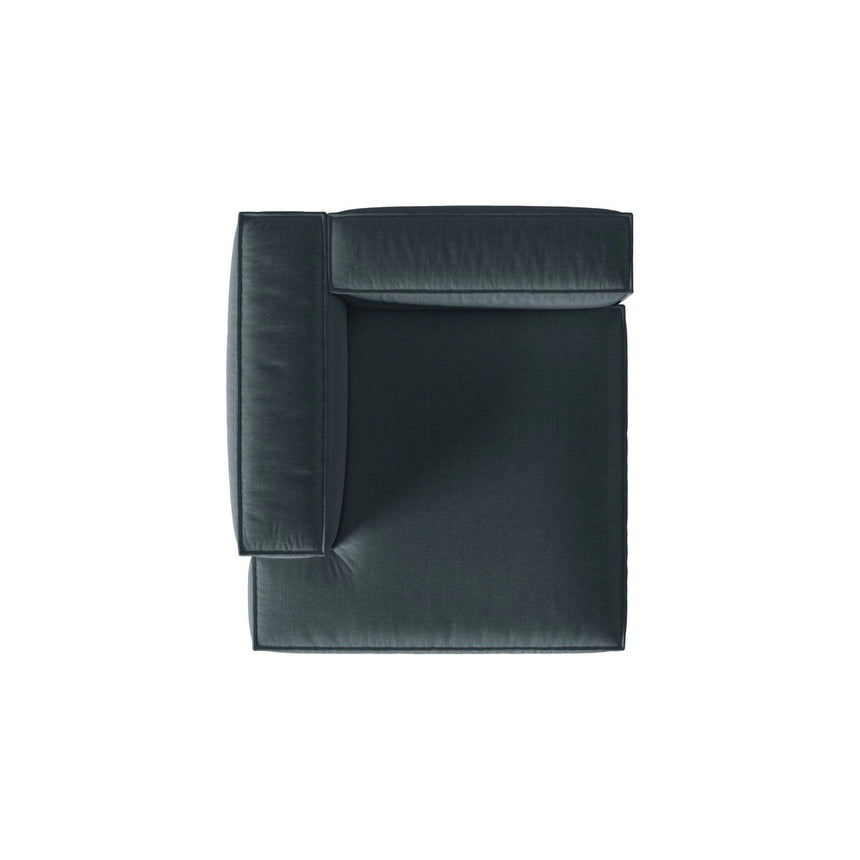 Nuria Modulares Sofa Sitzelement, Linke Seite, aus Strukturierter Stoff in Deep Petrol (Liberty 13), 147x127 cm von Micadoni – Bild 5