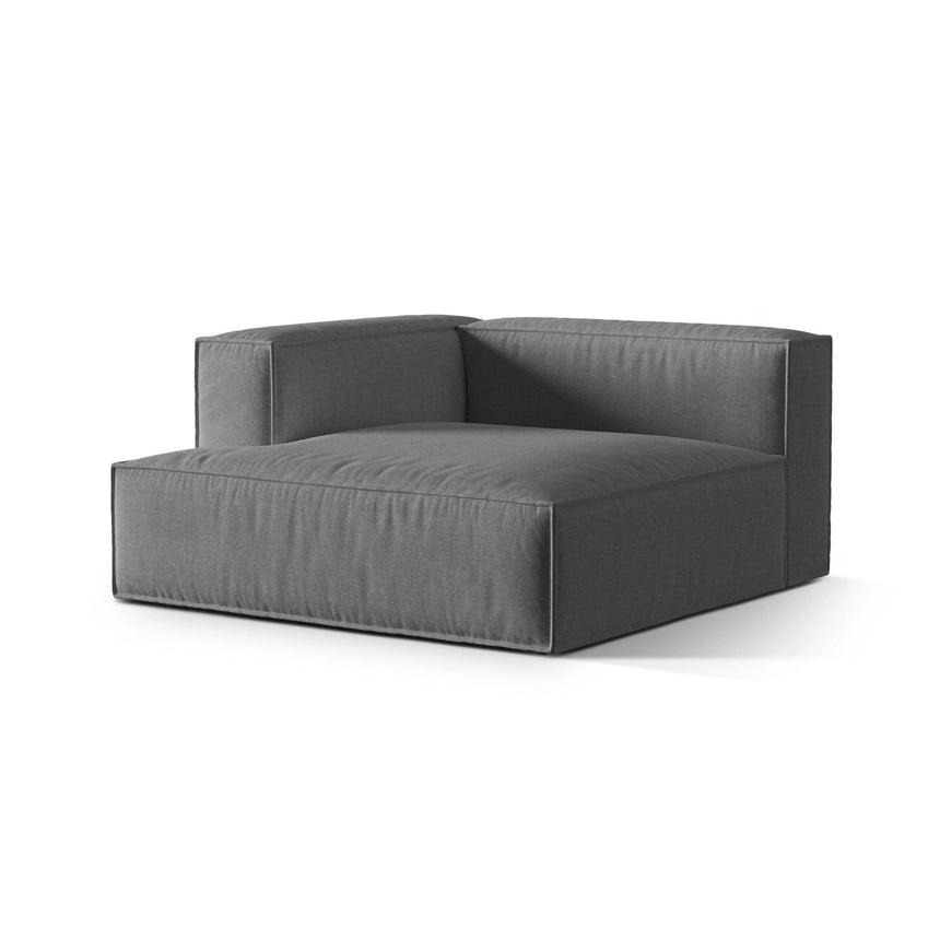 Nuria Modulares Sofa Sitzelement, Linke Seite, aus Strukturierter Stoff in Grau (Liberty 20), 147x147 cm von Micadoni – Bild 3