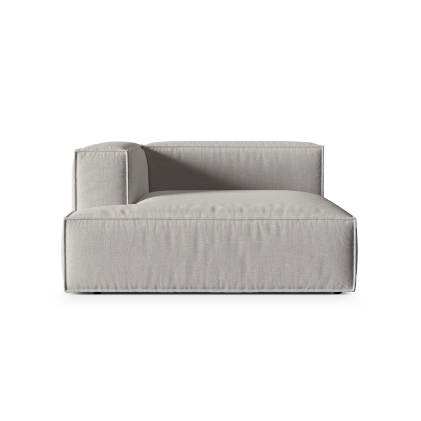 Nuria Modulares Sofa Sitzelement, Linke Seite, aus Strukturierter Stoff in Hellgrau (Liberty 18), 147x147 cm von Micadoni – Bild 1