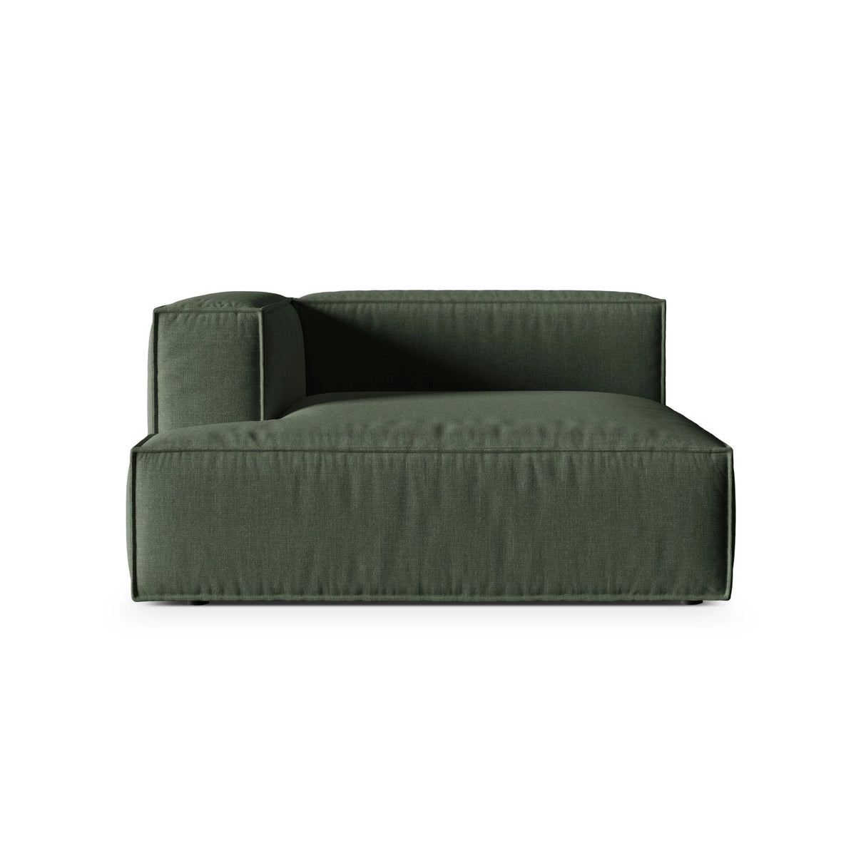 Nuria Modulares Sofa Sitzelement, Linke Seite, aus Strukturierter Stoff in Moosgrün (Liberty 12), 147x147 cm von Micadoni – Bild 1