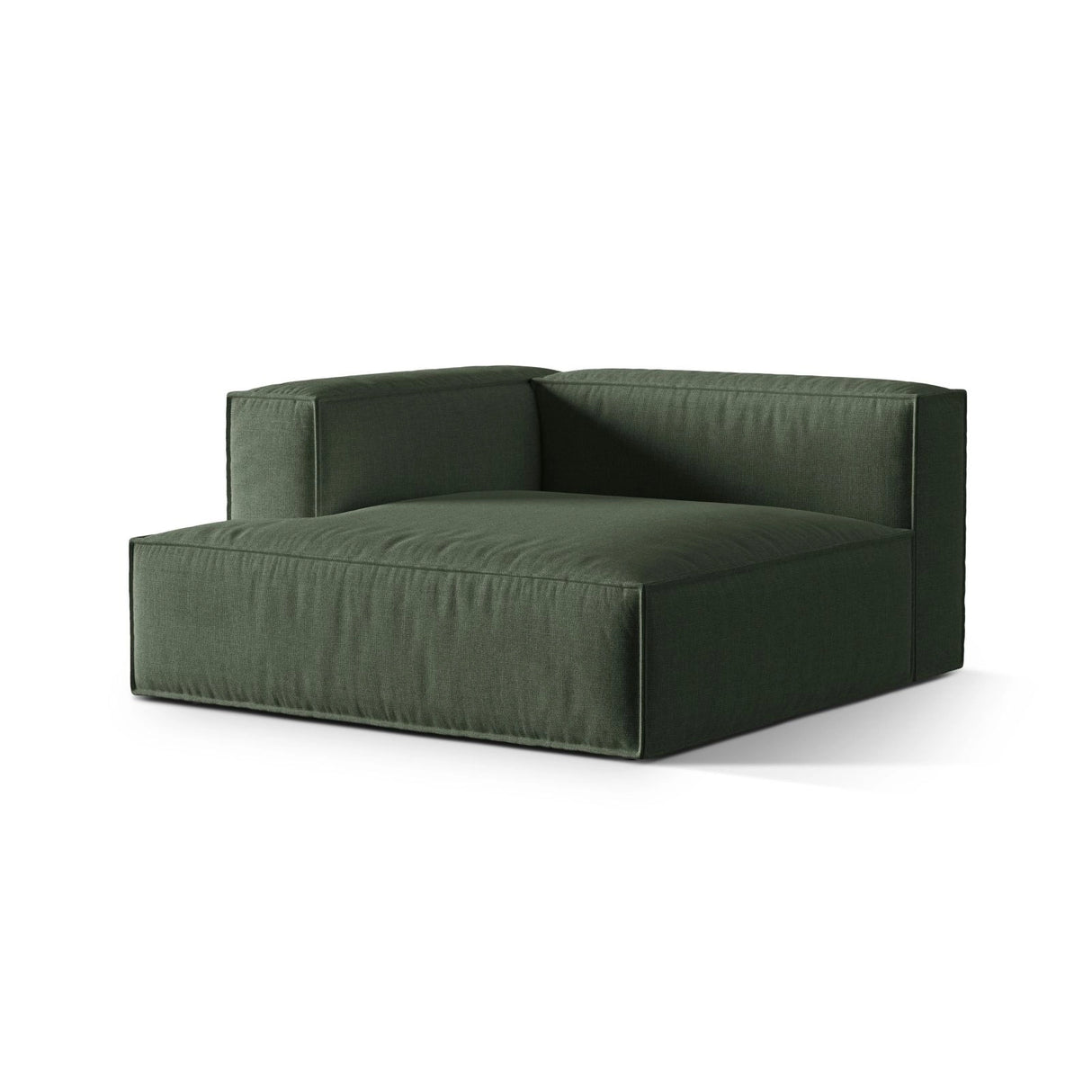 Nuria Modulares Sofa Sitzelement, Linke Seite, aus Strukturierter Stoff in Moosgrün (Liberty 12), 147x147 cm von Micadoni – Bild 3