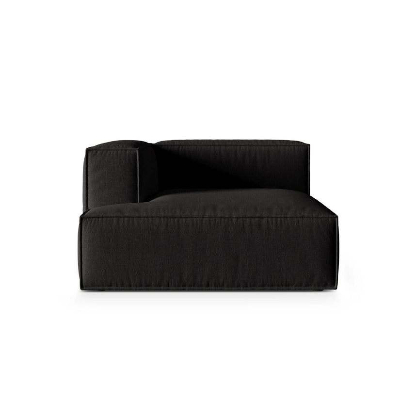 Nuria Modulares Sofa Sitzelement, Linke Seite, aus Strukturierter Stoff in Schwarz (Liberty 22), 147x127 cm von Micadoni – Bild 1