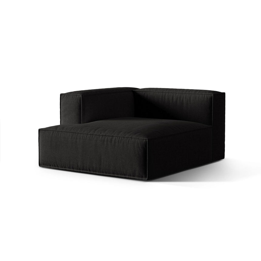 Nuria Modulares Sofa Sitzelement, Linke Seite, aus Strukturierter Stoff in Schwarz (Liberty 22), 147x127 cm von Micadoni – Bild 3