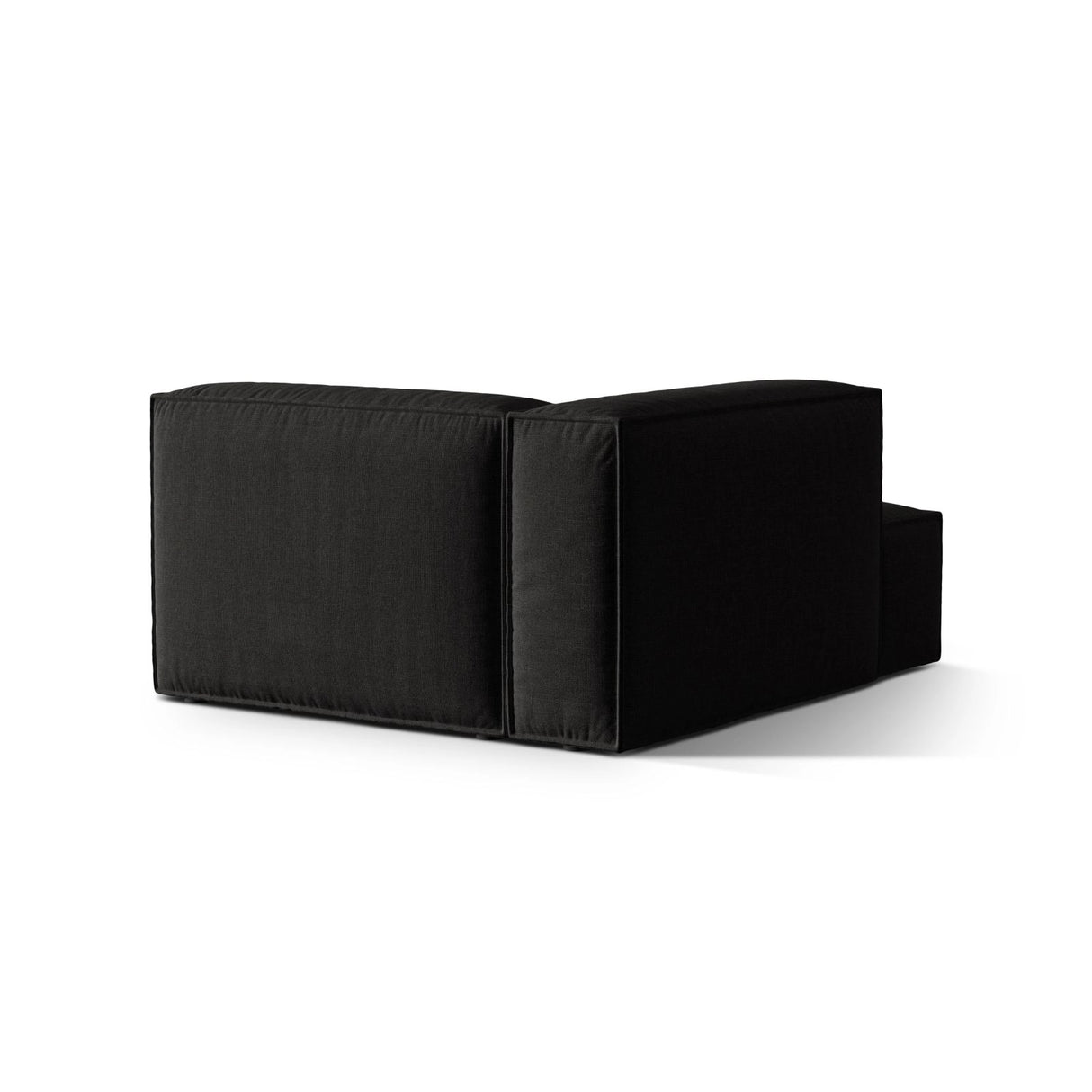 Nuria Modulares Sofa Sitzelement, Linke Seite, aus Strukturierter Stoff in Schwarz (Liberty 22), 147x127 cm von Micadoni – Bild 4