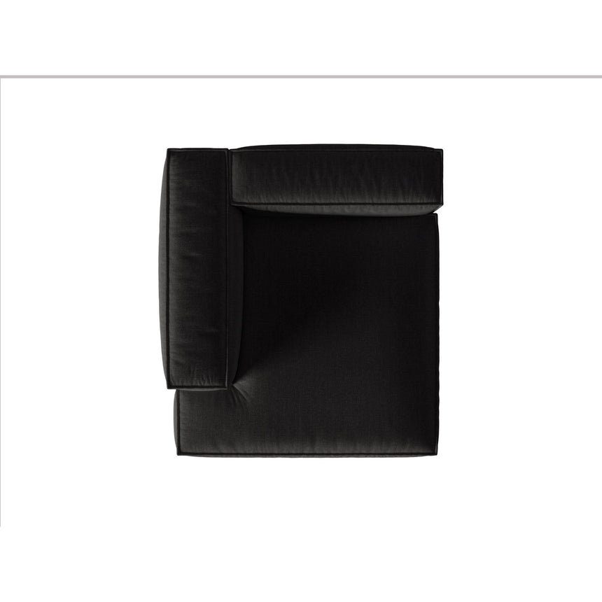Nuria Modulares Sofa Sitzelement, Linke Seite, aus Strukturierter Stoff in Schwarz (Liberty 22), 147x127 cm von Micadoni – Bild 5