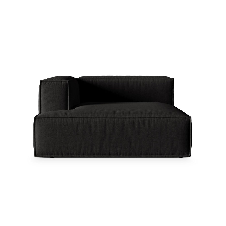 Nuria Modulares Sofa Sitzelement, Linke Seite, aus Strukturierter Stoff in Schwarz (Liberty 22), 147x147 cm von Micadoni – Bild 1