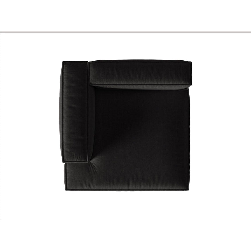 Nuria Modulares Sofa Sitzelement, Linke Seite, aus Strukturierter Stoff in Schwarz (Liberty 22), 147x147 cm von Micadoni – Bild 5