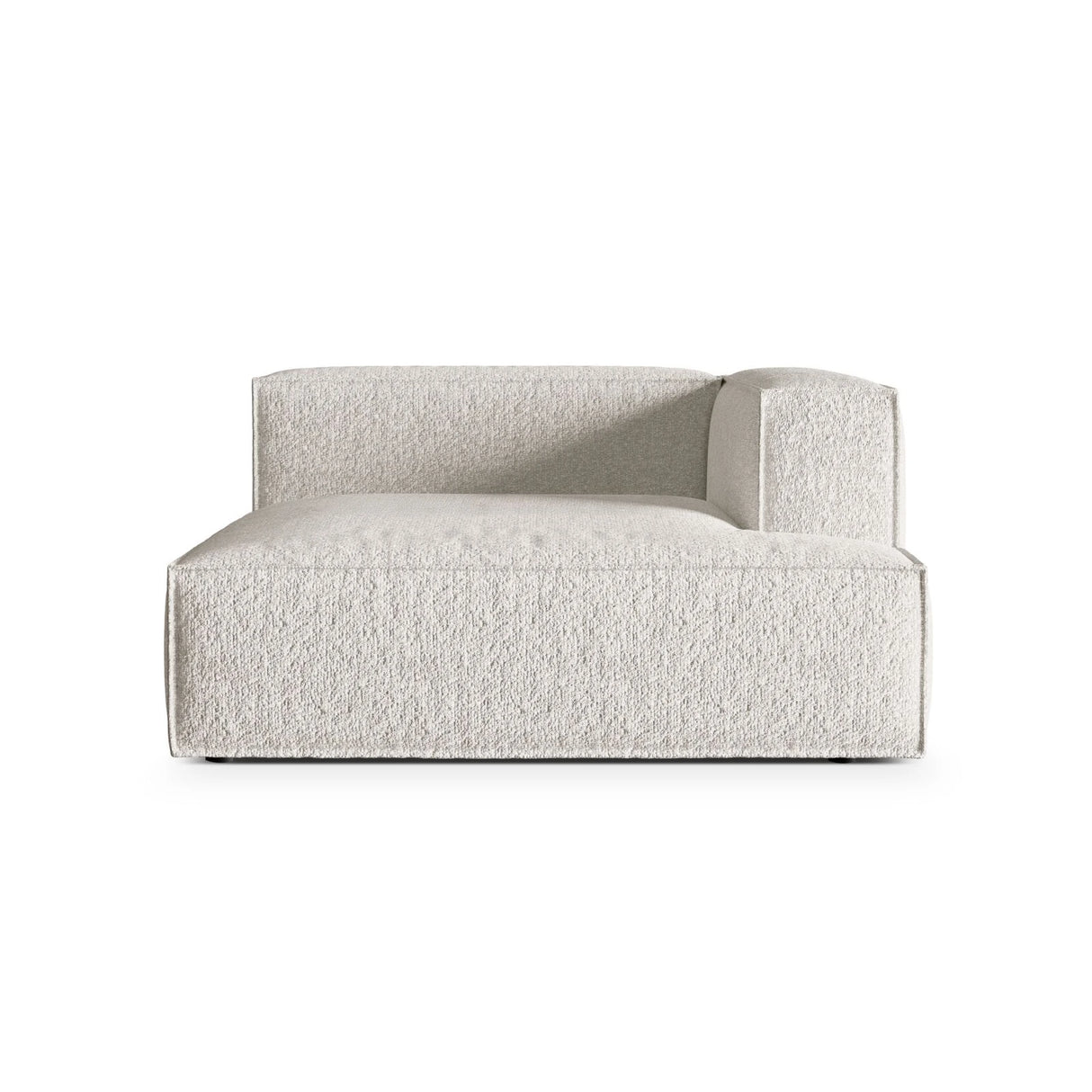 Nuria Modulares Sofa Sitzelement, Rechte Seite, aus Boucle in Grau Beige meliert (Monet Pearl), 147x147 cm von Micadoni – Bild 1