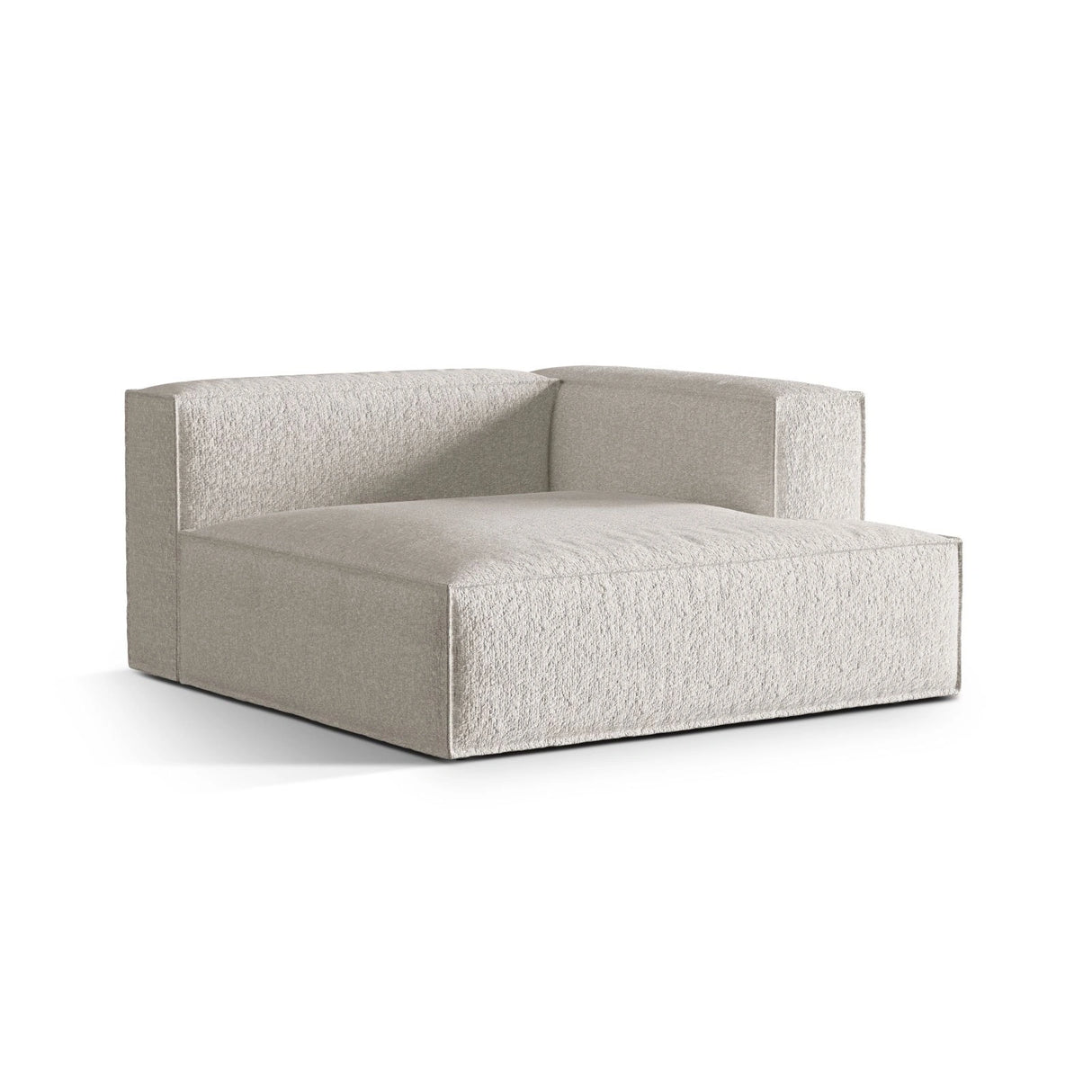 Nuria Modulares Sofa Sitzelement, Rechte Seite, aus Boucle in Grau Beige meliert (Monet Pearl), 147x147 cm von Micadoni – Bild 3