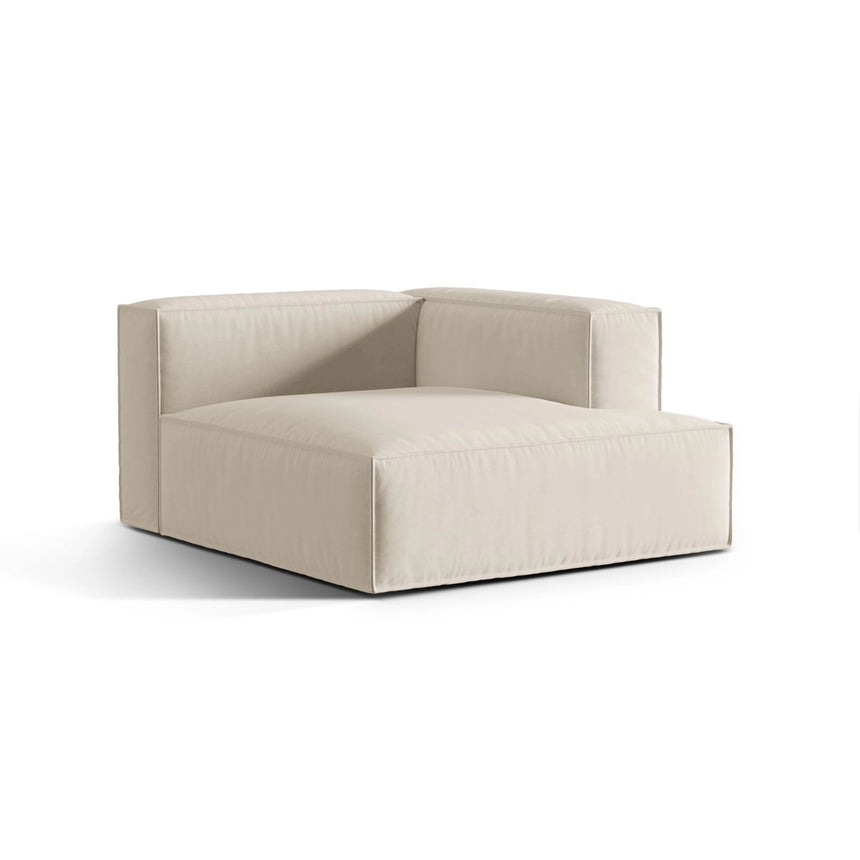 Nuria Modulares Sofa Sitzelement, Rechte Seite, aus Samt in Beige (Paris Cream), 147x127 cm von Micadoni – Bild 3