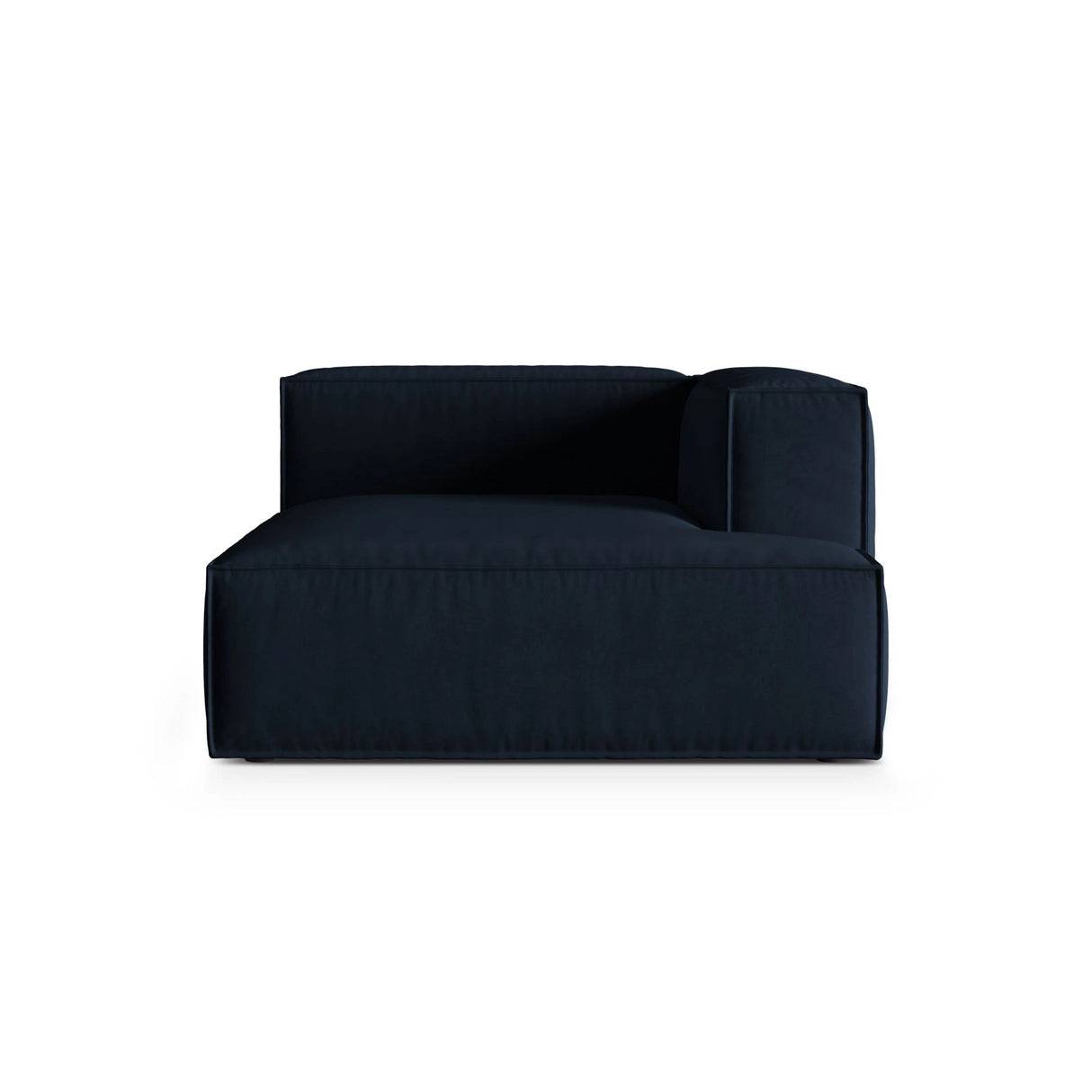 Nuria Modulares Sofa Sitzelement, Rechte Seite, aus Samt in Dunkelblau (Paris Deep Blue), 147x127 cm von Micadoni – Bild 1