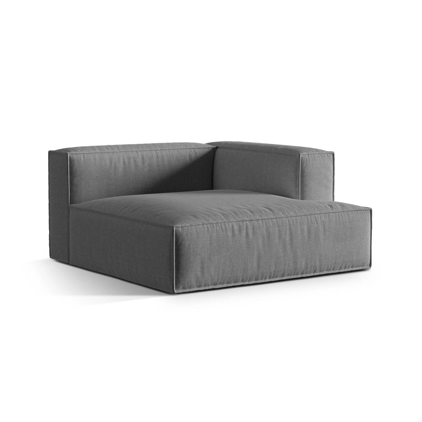 Nuria Modulares Sofa Sitzelement, Rechte Seite, aus Samt in Grau (Paris Steel), 147x147 cm von Micadoni – Bild 3
