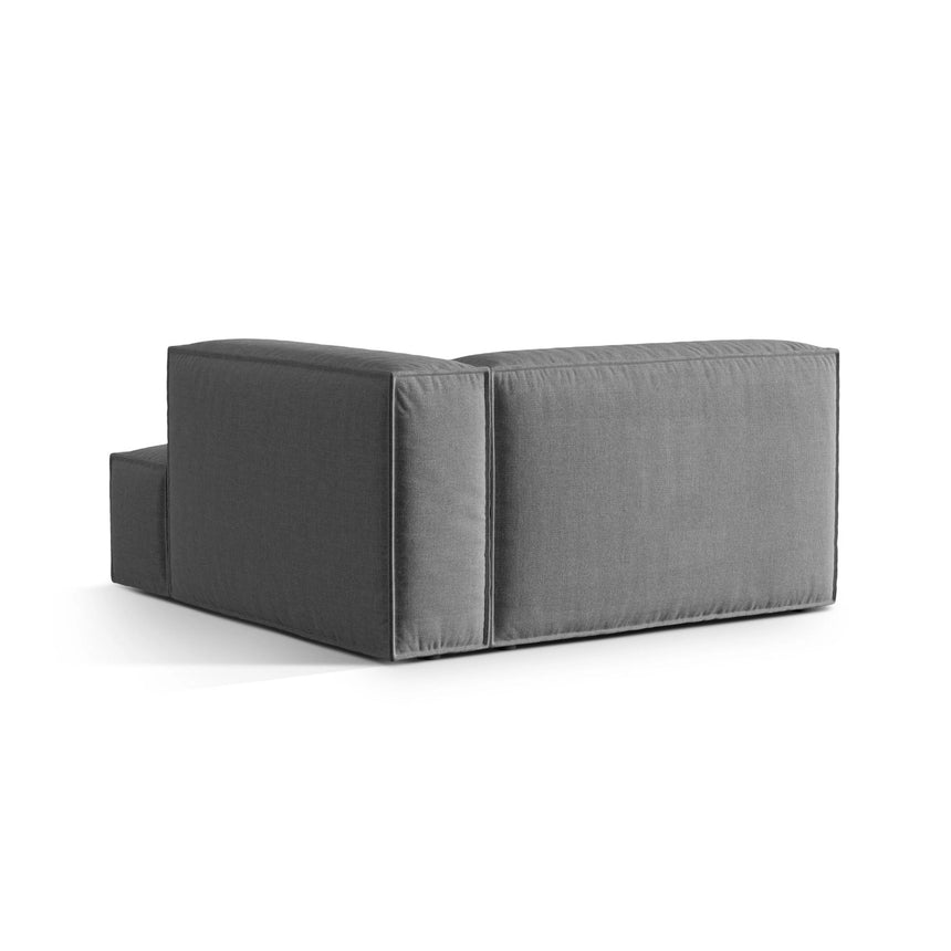Nuria Modulares Sofa Sitzelement, Rechte Seite, aus Samt in Grau (Paris Steel), 147x147 cm von Micadoni – Bild 4