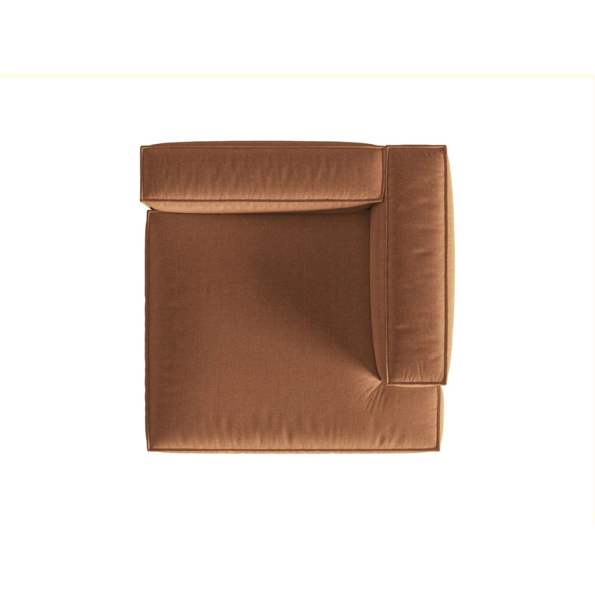 Nuria Modulares Sofa Sitzelement, Rechte Seite, aus Samt in Honig (Paris Teja), 147x147 cm von Micadoni – Bild 5