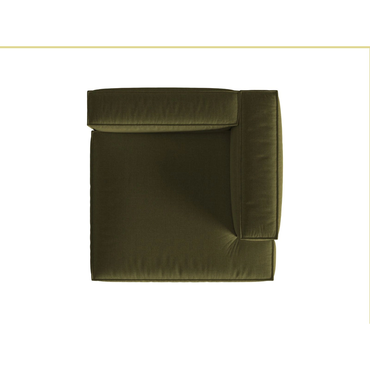 Nuria Modulares Sofa Sitzelement, Rechte Seite, aus Samt in Moosgrün meliert (Paris Forest), 147x147 cm von Micadoni – Bild 5