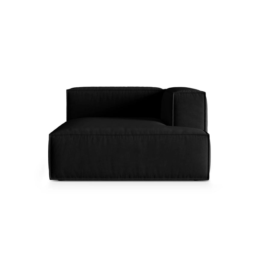Nuria Modulares Sofa Sitzelement, Rechte Seite, aus Samt in Schwarz (Paris Black), 147x127 cm von Micadoni – Bild 1