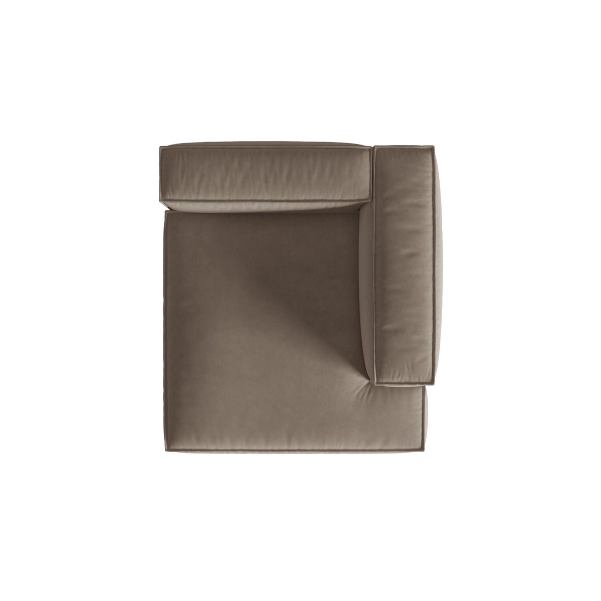 Nuria Modulares Sofa Sitzelement, Rechte Seite, aus Samt in Warmes Grau (Paris Khaki), 147x127 cm von Micadoni – Bild 5