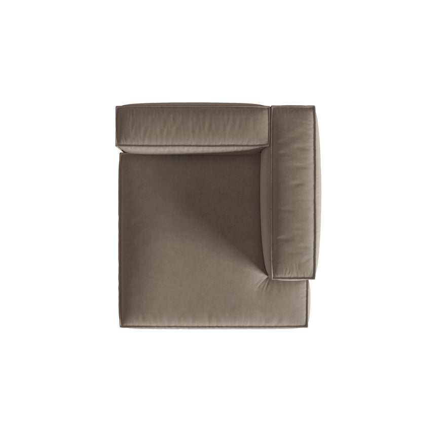 Nuria Modulares Sofa Sitzelement, Rechte Seite, aus Samt in Warmes Grau (Paris Khaki), 147x127 cm von Micadoni – Bild 5