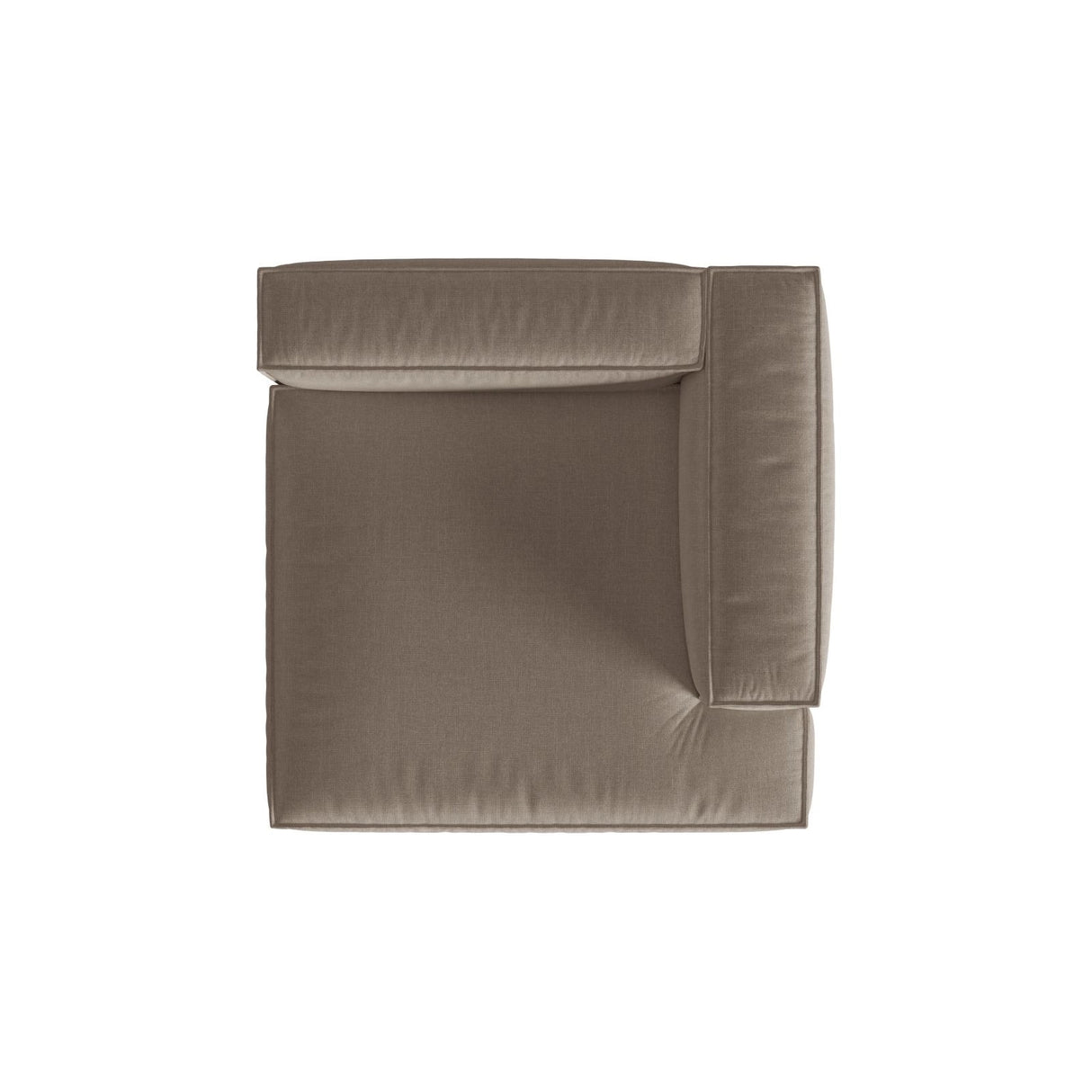 Nuria Modulares Sofa Sitzelement, Rechte Seite, aus Samt in Warmes Grau (Paris Khaki), 147x147 cm von Micadoni – Bild 5