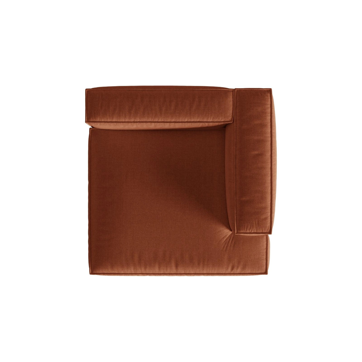 Nuria Modulares Sofa Sitzelement, Rechte Seite, aus Strukturierter Stoff in Brick (Liberty 9), 147x147 cm von Micadoni – Bild 5