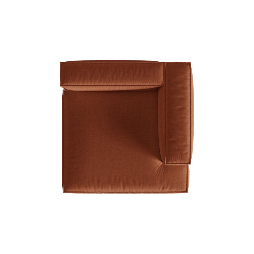Nuria Modulares Sofa Sitzelement, Rechte Seite, aus Strukturierter Stoff in Brick (Liberty 9), 147x147 cm von Micadoni – Bild 5