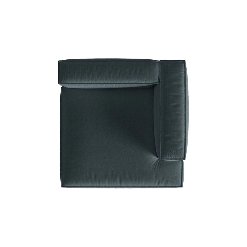 Nuria Modulares Sofa Sitzelement, Rechte Seite, aus Strukturierter Stoff in Deep Petrol (Liberty 13), 147x147 cm von Micadoni – Bild 5