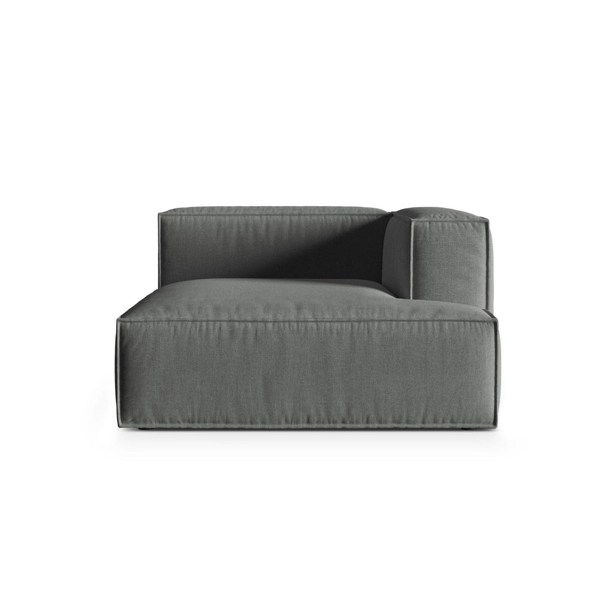 Nuria Modulares Sofa Sitzelement, Rechte Seite, aus Strukturierter Stoff in Grau (Liberty 20), 147x127 cm von Micadoni – Bild 1