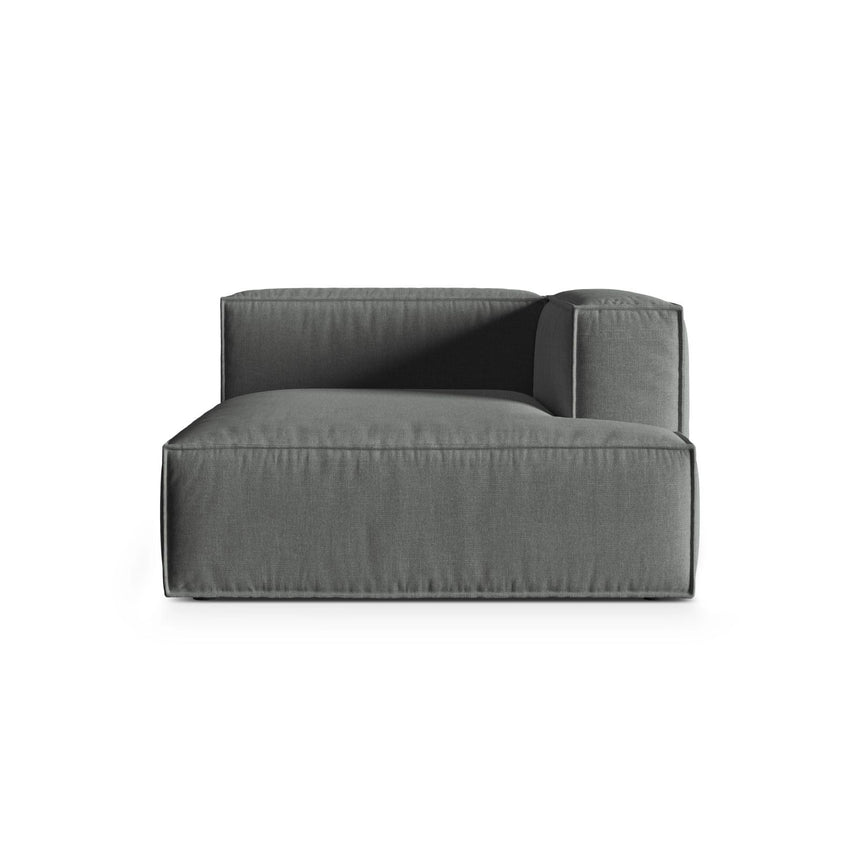 Nuria Modulares Sofa Sitzelement, Rechte Seite, aus Strukturierter Stoff in Grau (Liberty 20), 147x127 cm von Micadoni – Bild 1