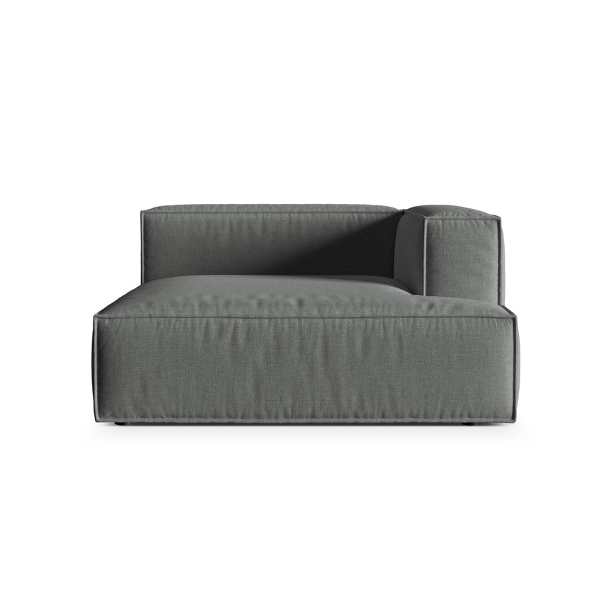 Nuria Modulares Sofa Sitzelement, Rechte Seite, aus Strukturierter Stoff in Grau (Liberty 20), 147x147 cm von Micadoni – Bild 1