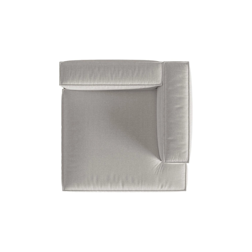 Nuria Modulares Sofa Sitzelement, Rechte Seite, aus Strukturierter Stoff in Hellgrau (Liberty 18), 147x147 cm von Micadoni – Bild 5