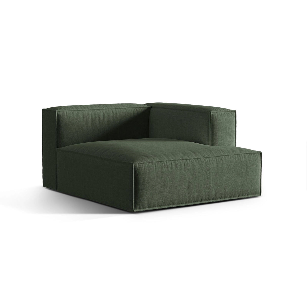 Nuria Modulares Sofa Sitzelement, Rechte Seite, aus Strukturierter Stoff in Moosgrün (Liberty 12), 147x127 cm von Micadoni – Bild 3