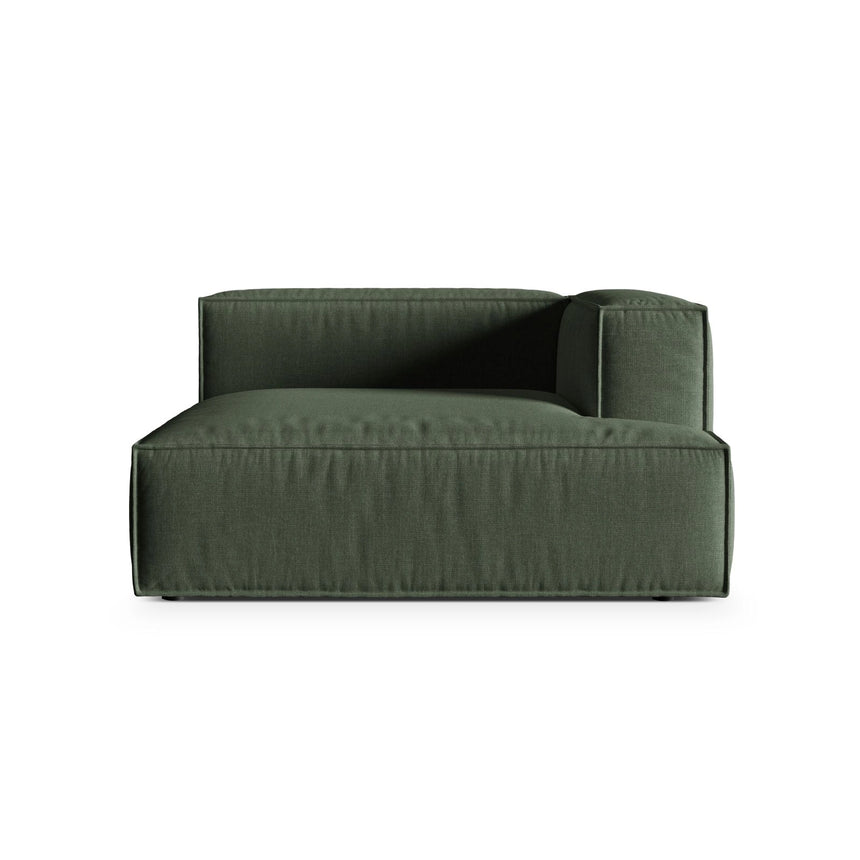 Nuria Modulares Sofa Sitzelement, Rechte Seite, aus Strukturierter Stoff in Moosgrün (Liberty 12), 147x147 cm von Micadoni – Bild 1