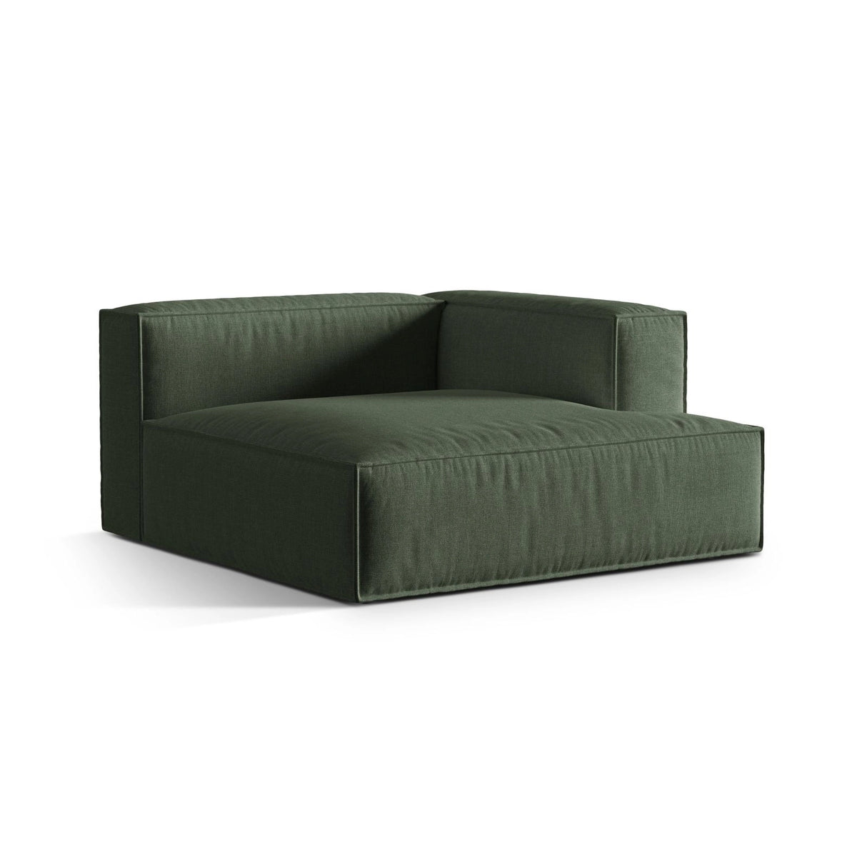 Nuria Modulares Sofa Sitzelement, Rechte Seite, aus Strukturierter Stoff in Moosgrün (Liberty 12), 147x147 cm von Micadoni – Bild 3
