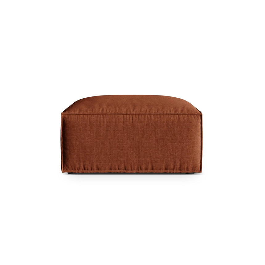 Nuria Pouf aus Strukturierter Stoff in Brick (Liberty 9), 85x85 cm von Micadoni – Bild 1