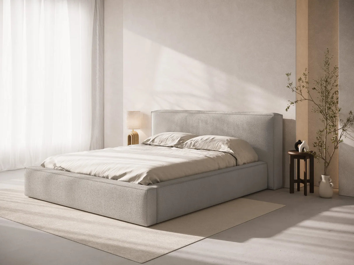 Olivia Kopfteil - passend zum Bett Simon - in Boucle (LEG3) in Hellgrau, für 160x200 cm von Micadoni – Bild 2