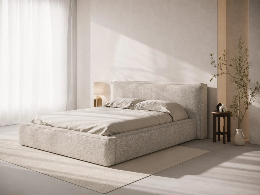 Olivia Kopfteil - passend zum Bett Simon - in Boucle oder Strukturstoff, für 160x200 cm von Micadoni – Bild 1