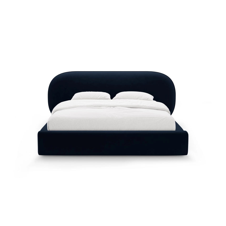 Ovalo Bett mit Kopfteil und Stauraum aus Samt in Königsblau (Magic Velvet 2204), 160x200 cm von Micadoni – Bild 2