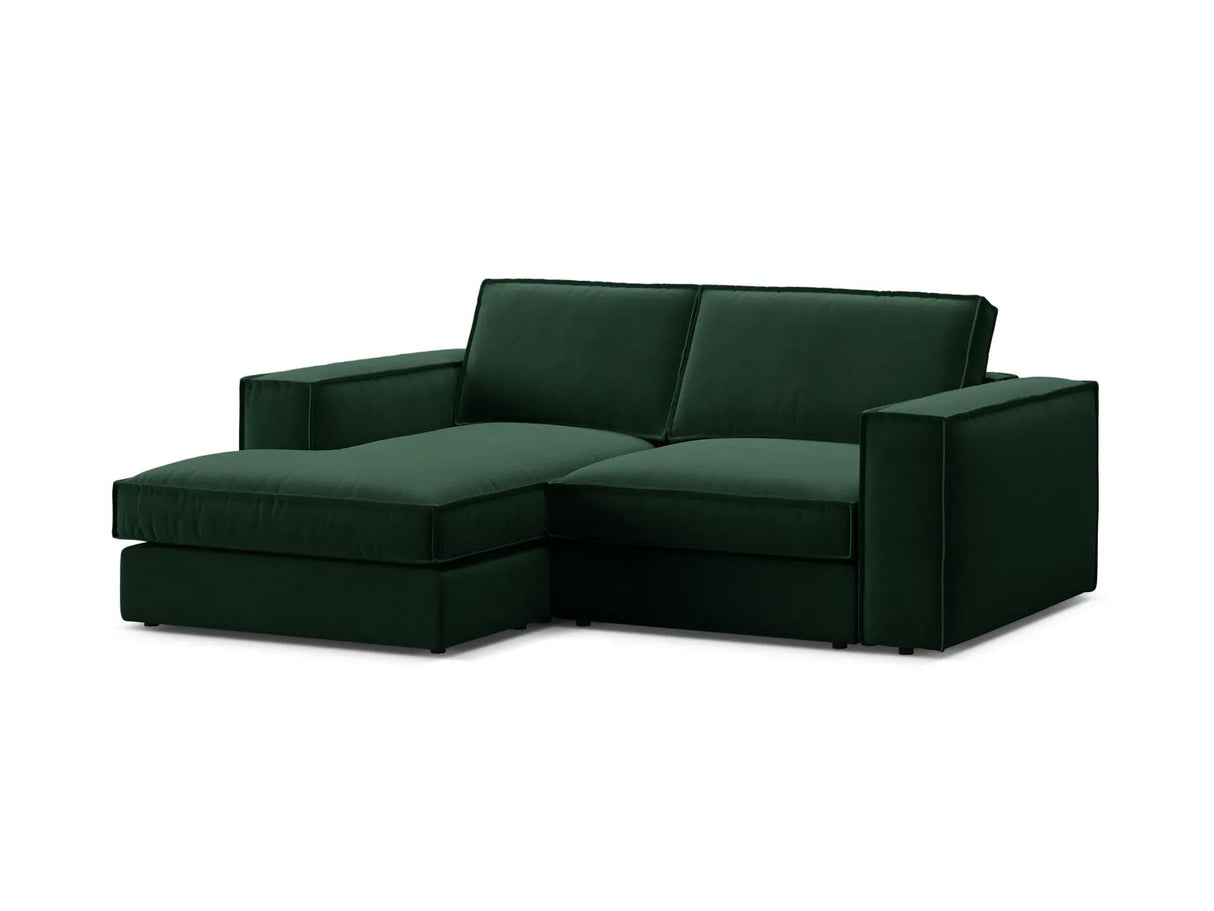 Pola 2-Sitzer Ecksofa, Linke Seite, aus Samt in Flaschengrün (Salvador 7), 226x158 cm von Micadoni – Bild 4