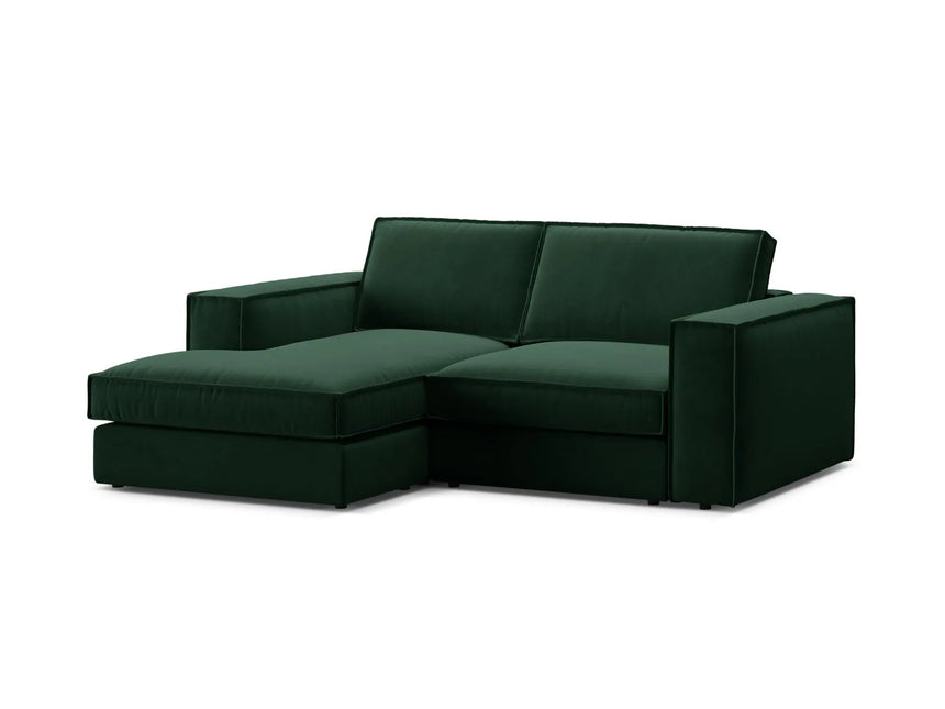 Pola 2-Sitzer Ecksofa, Linke Seite, aus Samt in Flaschengrün (Salvador 7), 226x158 cm von Micadoni – Bild 4